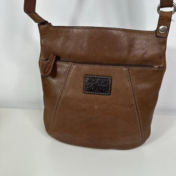 Fossil Brown Leather Saddle Crossbody Messenger Flap Bag - Picture 4 of 12
